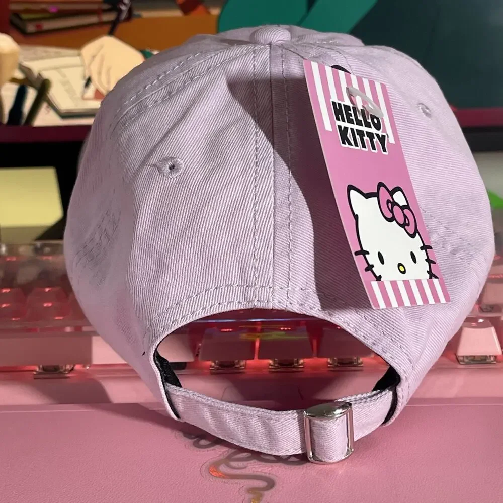 Hello Kitty Baseball Cap Pink Sunglasses Embroidered Adjustable 2024 Sanrio